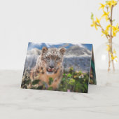 CARTE FLOWERS DE SNOW LEOPARD (Fleur jaune)