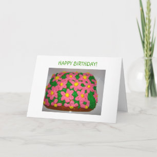 Carte FlowersCake rose, JOYEUX ANNIVERSAIRE !