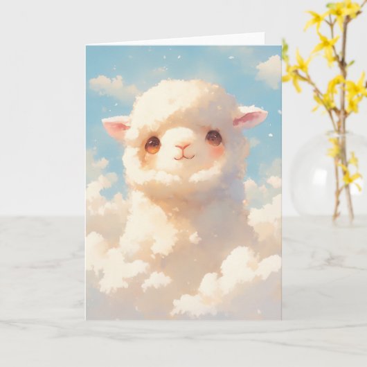 Carte Fluffy Alpaca Dreams (Fleur jaune)