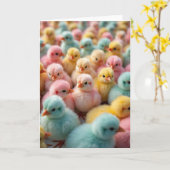Carte Fluffy Pastel Chicks Photo Card (Fleur jaune)