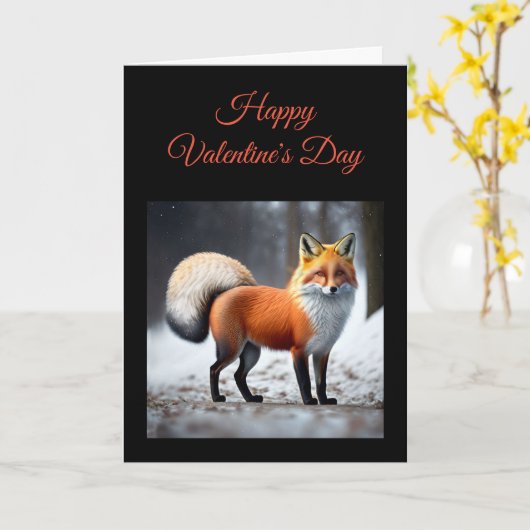 Carte Fluffy Wild Fox Fold Greeting Card (Fleur jaune)