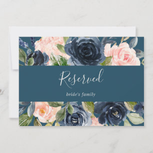 Carte Flush et Navy Flowers Symbole bleu réservé