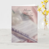 Carte Flute Music Anniversaire (Fleur jaune)