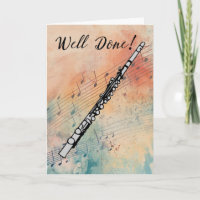 Flute Music Performance Félicitations Aquarelle