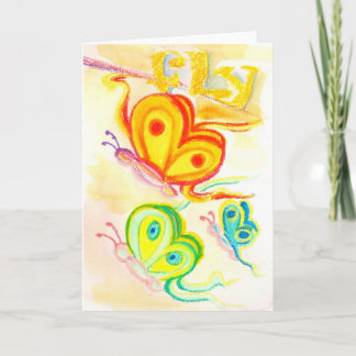 Carte Fly Colourful Butterflies Greeting Card