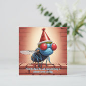 Carte Fly on the Wall Anniversaire : Amusant satirique ! (Debout devant)