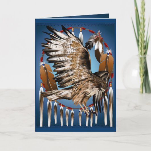 Carte Flying Hawk Dreamcatcher Card (Devant)