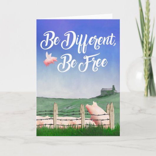 Carte Flying Pig-Be Different (Devant)