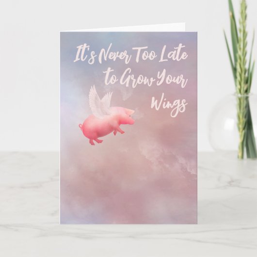 Carte Flying Pig Grow Your Wings (Devant)