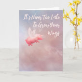 Carte Flying Pig Grow Your Wings (Fleur jaune)