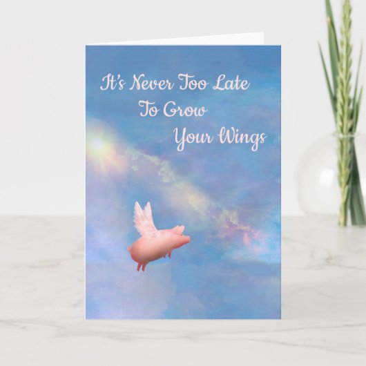 Carte Flying Pig Grow Your Wings (Devant)