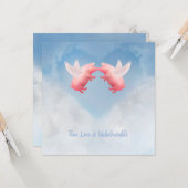 Carte Flying Pigs Incroyable Love (Devant/Arrière en situation)