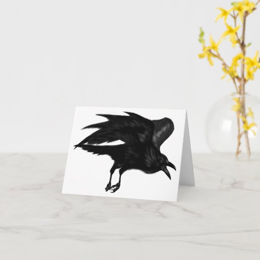 Carte Flying Raven Note Card (Fleur jaune)