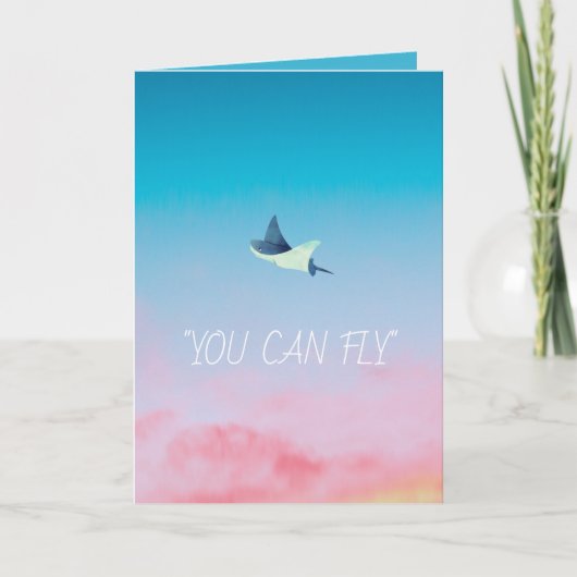 Carte Flying Stingray and Encouragement Obtenez du bien (Devant)