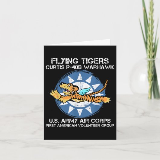 Carte Flying Tigers Curtis P-40b Warhawk World War 2 Air (Devant)