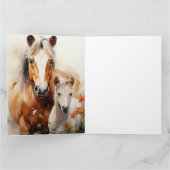 Carte Foal et cheval dans la prairie de pavot (Intérieur)