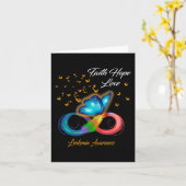 Carte Foi papillon Espoir Aimer Leucémie Sensibilisation (Fleur jaune)