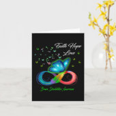 Carte Foi papillon Hope Amour Handicap cérébral Aware (Fleur jaune)