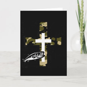Carte Foi Pêche Chasse Camo Croix Avec Crochet B Chris