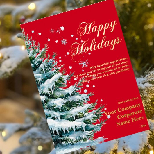 Carte Foil À feuillage persistant de neige d'entre