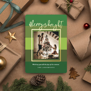 Carte Foil de Noël Cheval Green Stripes