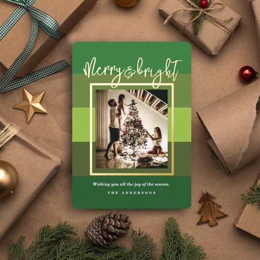 Carte Foil de Noël Cheval Green Stripes