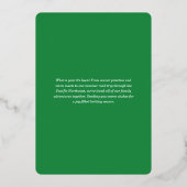 Carte Foil de Noël Cheval Green Stripes (Verso)