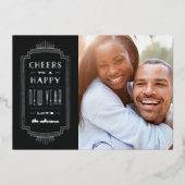 Carte Foil Deco pour le Nouvel An - Ardoise (Recto)