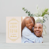 Carte Foil Deco pour le Nouvel An - Ivoire (Debout devant)