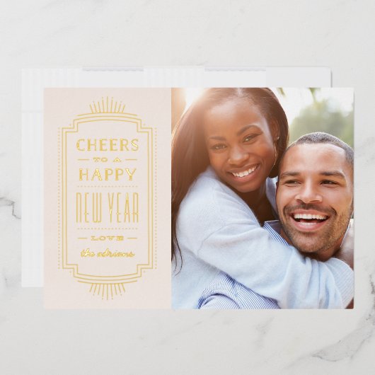 Carte Foil Deco pour le Nouvel An - Ivoire (Enveloppe)