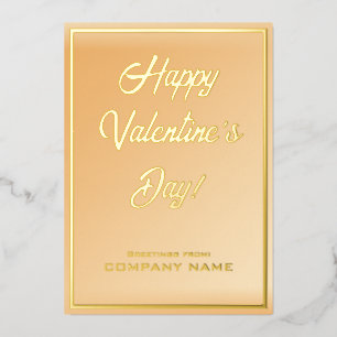 Carte Foil Entreprise Valentine Jaune