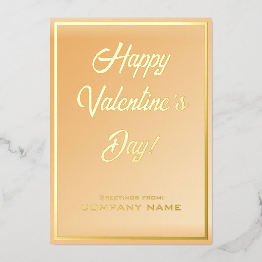 Carte Foil Entreprise Valentine Jaune (Recto)