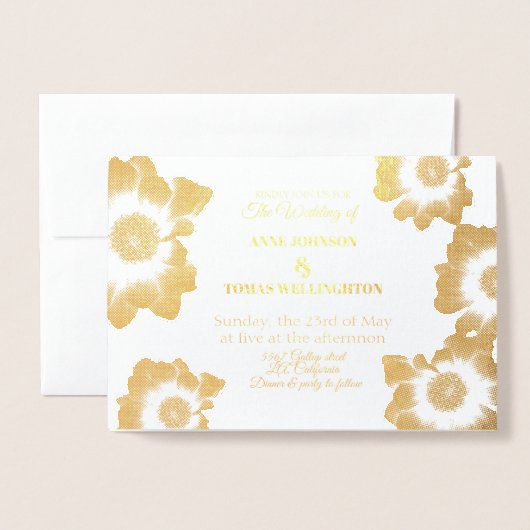 Carte Foil Faire-part de mariage (Devant avec enveloppe)