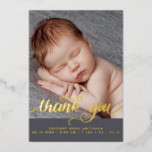 Carte Foil Faire-part de naissance pour garçon sur (Recto)