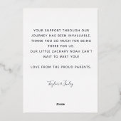 Carte Foil Faire-part de naissance pour garçon sur (Verso)