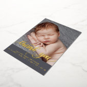 Carte Foil Faire-part de naissance pour garçon sur (Rotation)