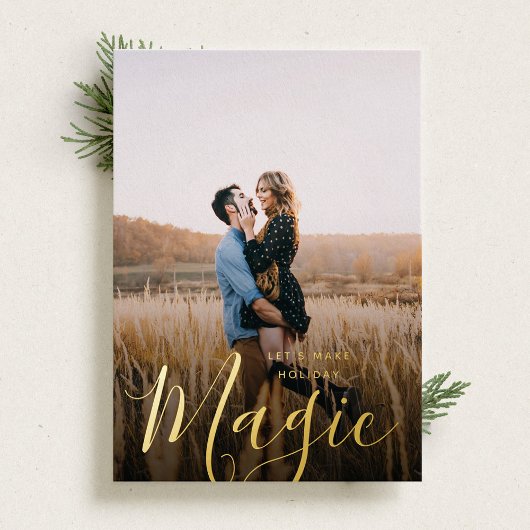 Carte Foil Gold Photo Magic Holiday