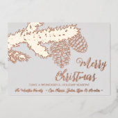 Carte FOIL Joyeux Noël personnalisée avec/ Pinecon (Recto)