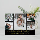Carte Foil Love and Thanks Mariage Photo Collage (Debout devant)