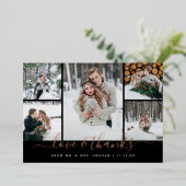 Carte Foil Love and Thanks Mariage Photo Collage (Debout devant)
