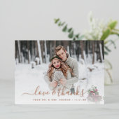 Carte Foil Love and Thanks Mariage Photo Overlay (Debout devant)