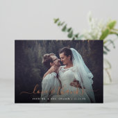 Carte Foil Love and Thanks Mariage Photo Overlay (Debout devant)