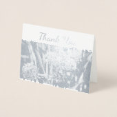 Carte Foil Mariage Floral Photo Merci (Devant)