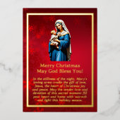 Carte Foil Mère Marie et bébé Jésus (Recto)