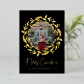 Carte Foil Photo de Noël Holly Wreath (Debout devant)