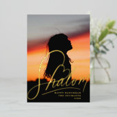 Carte Foil Photo Shalom Heart Hanoukka Holiday (Debout devant)