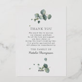 Carte Foil Photo Sympathy Fundy Eucalyptus (Verso)