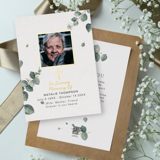 Carte Foil Photo Sympathy Fundy Eucalyptus