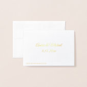 Carte Foil Place Mariage damassé Floral été (Derrière avec enveloppe)