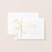 Carte Foil Place Mariage damassé Floral été (Devant avec enveloppe)